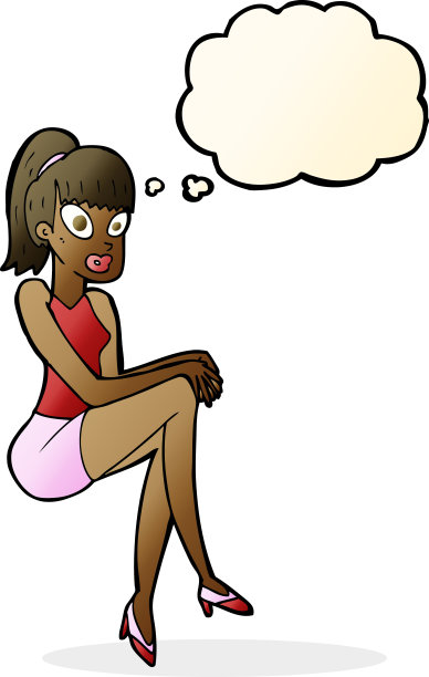 卡通漂亮女人的思想泡沫图片下载