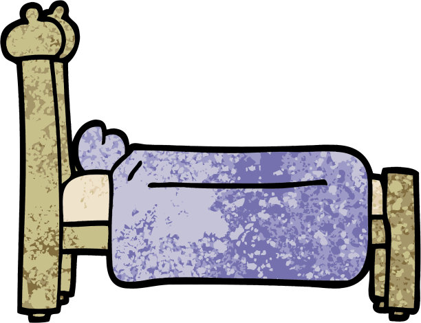 Grunge纹理卡通床图片下载