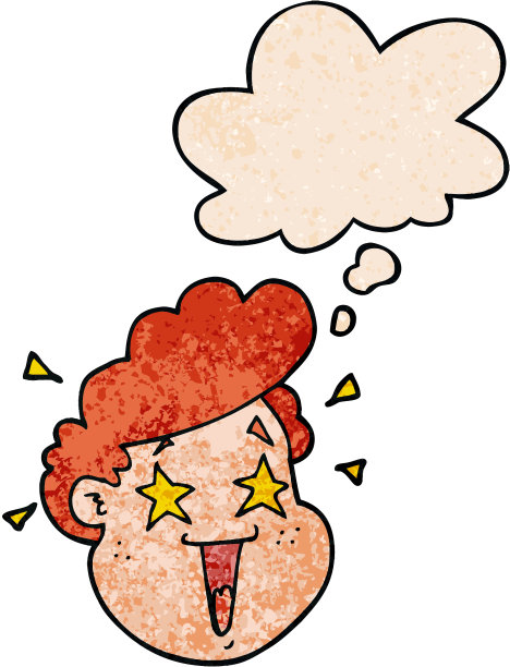 卡通笑脸与思想泡沫在垃圾质感风格图片下载