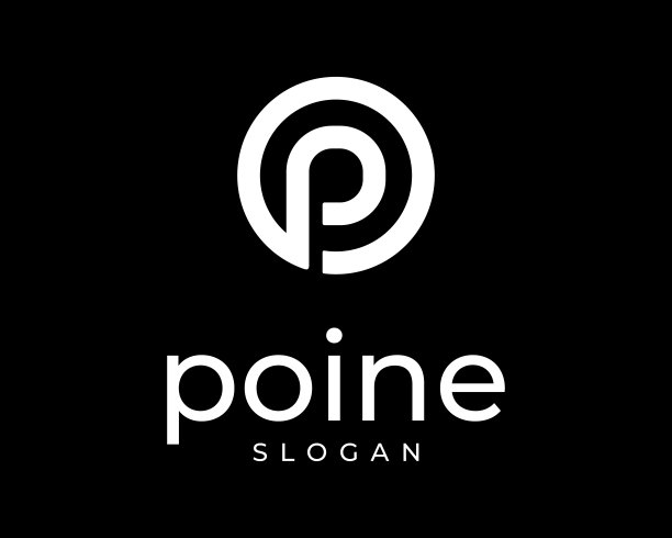 字母P首字母字母组合圆形曲线简单的现代矢量设计插图图片下载