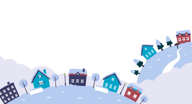 冬季景观中的梦幻星球网页横幅插图(为您的设计和文本提供空间)图片下载