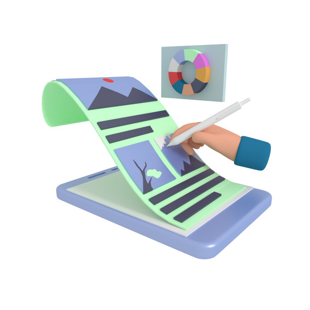 智能手机上UI设计师绘制的3d插图图片下载