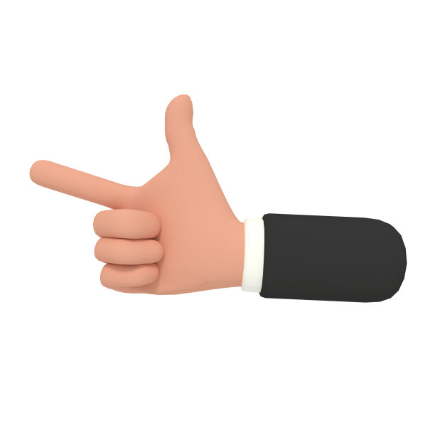 指向手姿势的3d插图图片下载