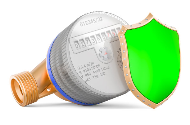 带屏蔽的水表，3D渲染图片下载