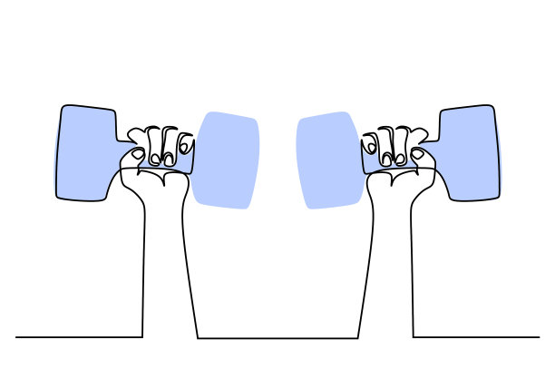 一个连续的单线两只手举起图片下载