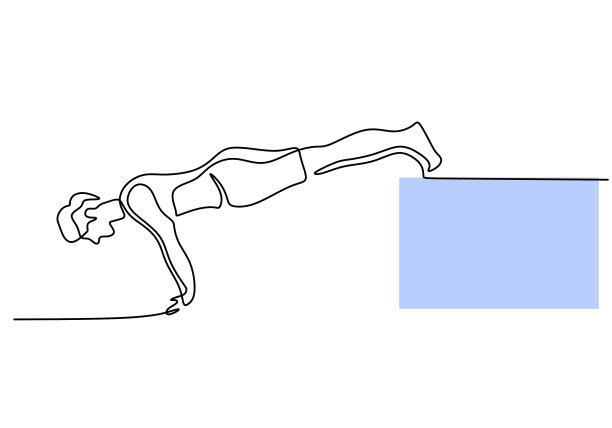 一个连续的单线男人在家里推举图片下载