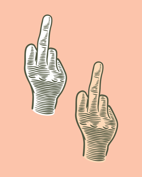 手绘雕刻手势孤立图片下载