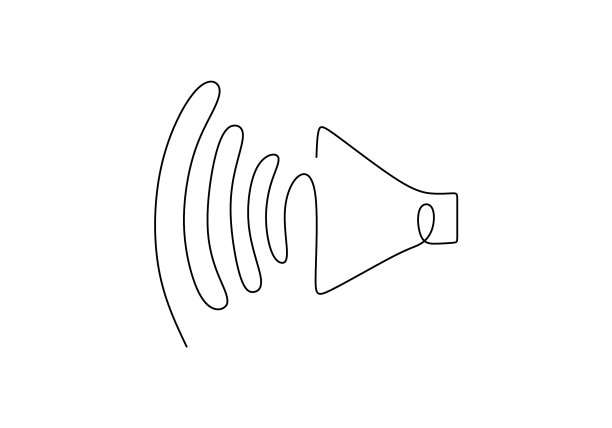 一个连续的单线喇叭隔离上图片下载