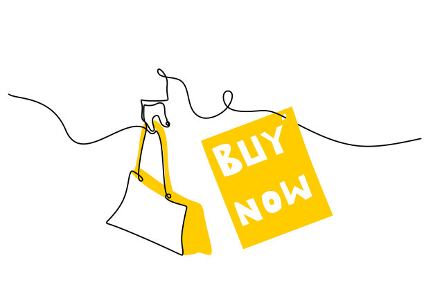 连续的一条单线手持购物图片下载