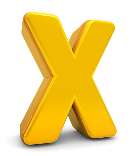 金色字母X孤立在白色背景上。金色3d字体X. 3d金色字母。字母的字体。三维渲染图片下载