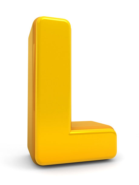 金色字母L孤立在白色背景上。L. 3d金色字母。字母的字体。三维渲染图片下载