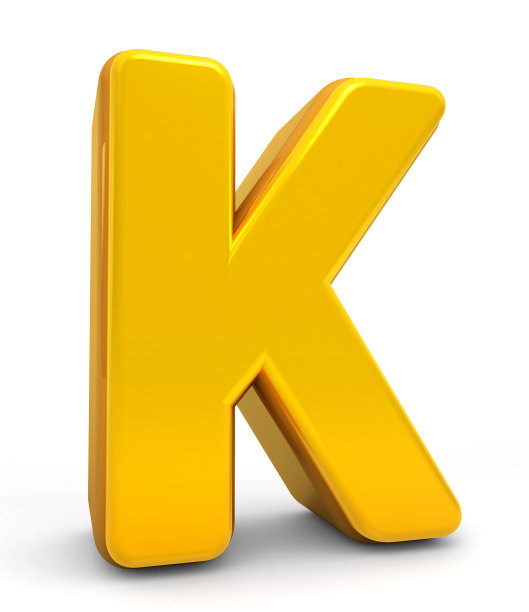金色字母K孤立在白色背景上。K. 3d金色字母。字母的字体。三维渲染图片下载