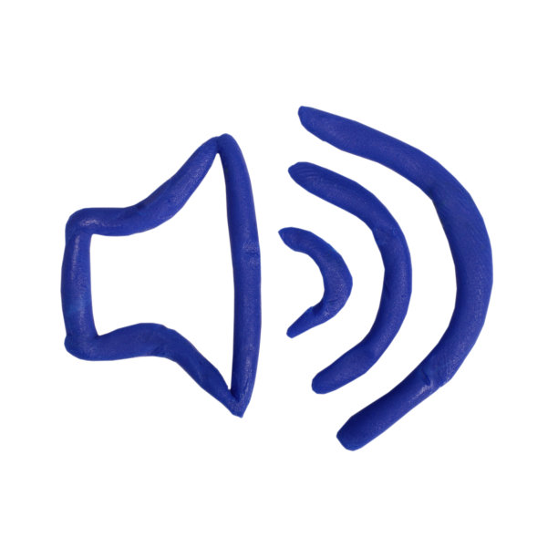 扬声器声音标志橡皮泥图标孤立的白色背景图片下载