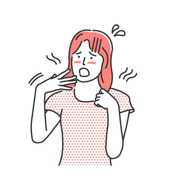 一个年轻的女人感觉很热图片下载