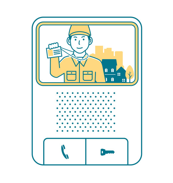 一名男性工人正在参观一所房子，出示身份证图片下载