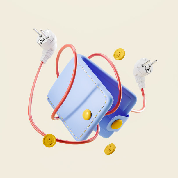 钱包和插头插座与硬币在浅背景图片下载