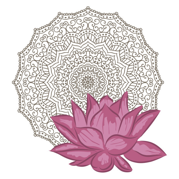 观赏曼荼罗和莲花图片下载