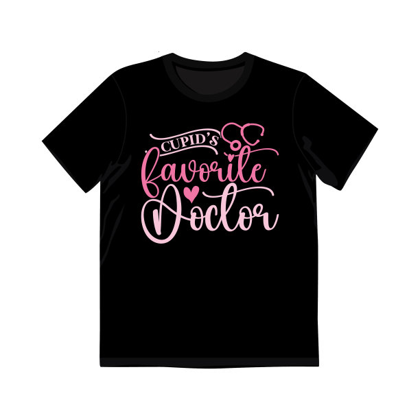 丘比特最喜欢的医生字体衬衫设计图片下载