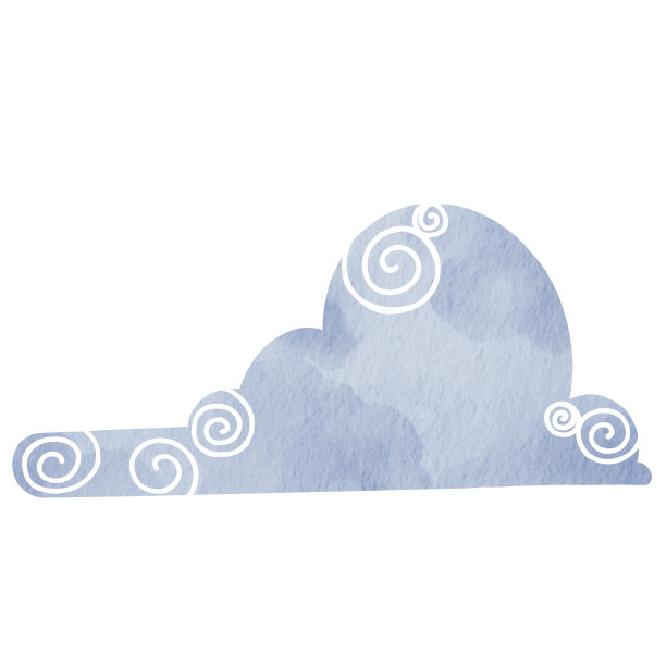 摘要蓝色云水彩画用于装饰天空和天气预报的概念。图片下载