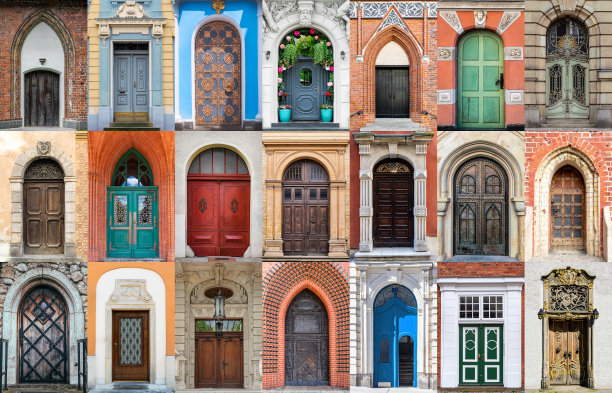 各种门。照片拼贴和旅行概念图片下载