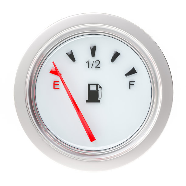 金属框架燃料表。空罐。三维插图隔离在白色背景上。图片下载