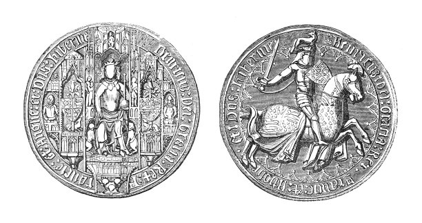 亨利四世或亨利·博林布鲁克-英格兰国王(1399-1413)的伟大印章-古董雕刻插图图片下载