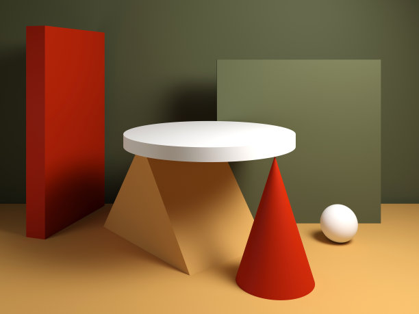 抽象几何静物装置与几何形状图片下载