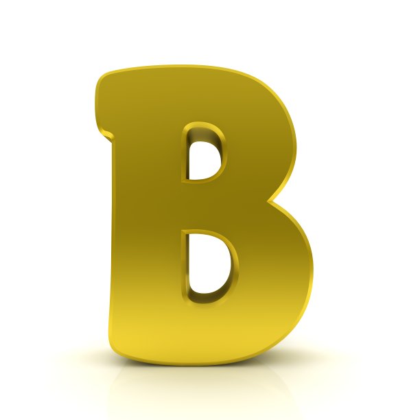 B字母金色大写字母标志孤立在白色3d渲染图形插图图片下载