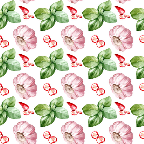 无缝图案与色彩缤纷的香草和香料图片下载