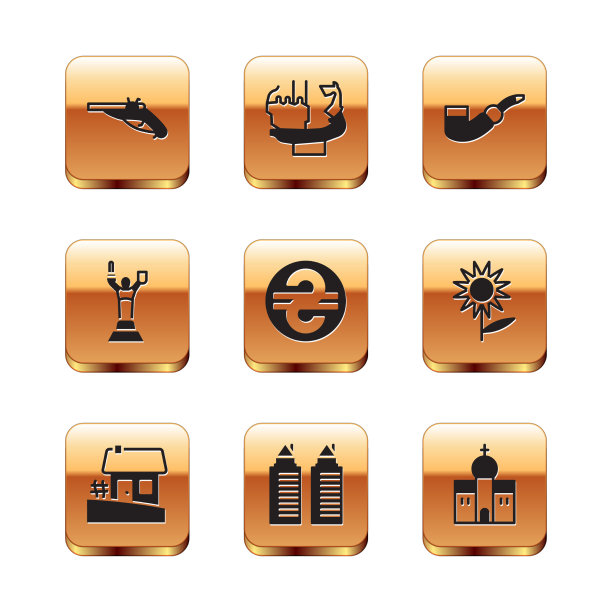 设置古董手枪乌克兰房子两个塔图片下载