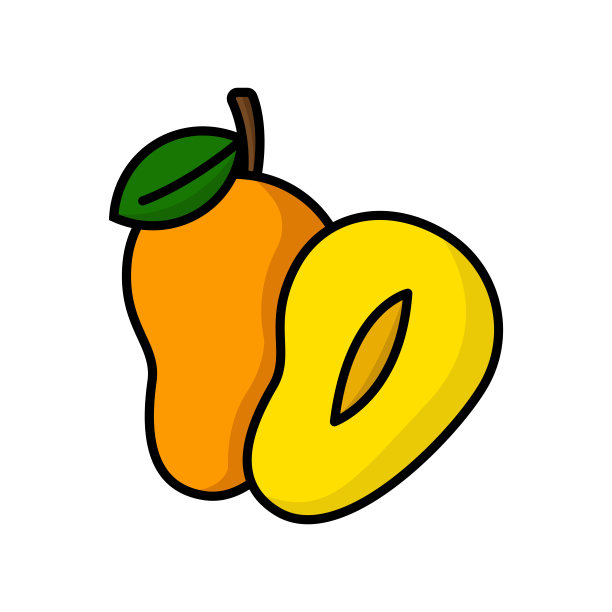 芒果水果图标矢量设计模板简单而现代图片下载