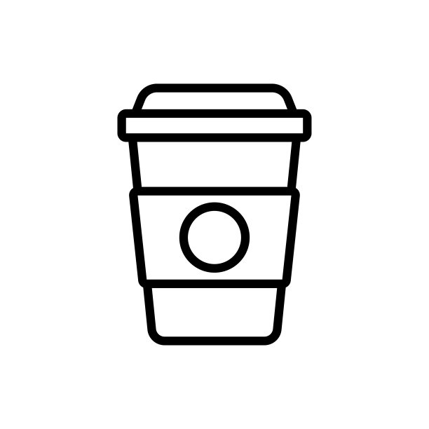 咖啡杯图标矢量模板设计简洁现代图片下载