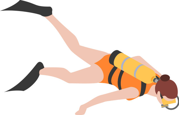 女水肺潜水员组成图片下载