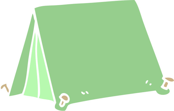 平面彩色插画卡通帐篷图片下载