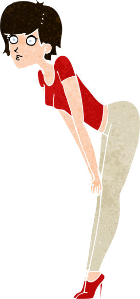 卡通女人在看什么东西图片下载