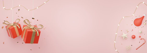 3d横幅显示的产品和化妆品展示与圣诞快乐和新年快乐的概念。现代的几何。品牌模拟展示平台。图片下载