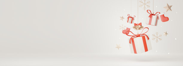 3d横幅显示的产品和化妆品展示与圣诞快乐和新年快乐的概念。现代的几何。品牌模拟展示平台。图片下载