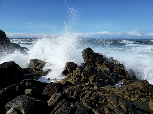蒙特雷海湾的海浪图片下载