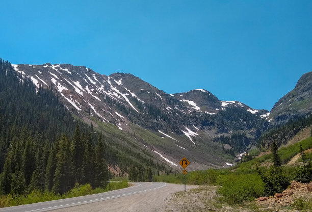 科罗拉多州圣胡安山空中通道的扭曲道路图片下载