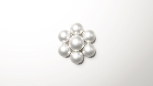 3 d演示。背景与花珍珠饰品放置在白色背景。这种背景材料有一种豪华的感觉。(水平)(开销)图片下载