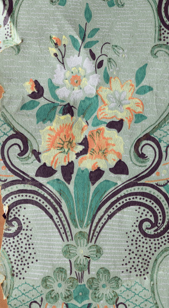 墙上的旧墙纸。旧墙纸的纹理或背景。图片下载