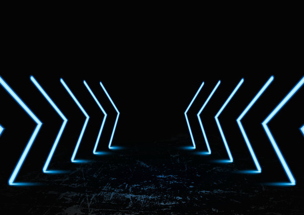 抽象的深色地板与蓝色光线和反射矢量插图。图片下载