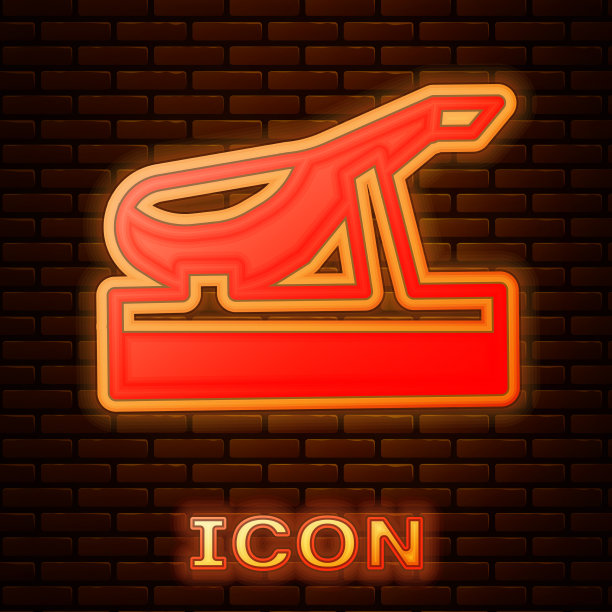 发光的霓虹灯西班牙jamon在木制jamonera图片下载