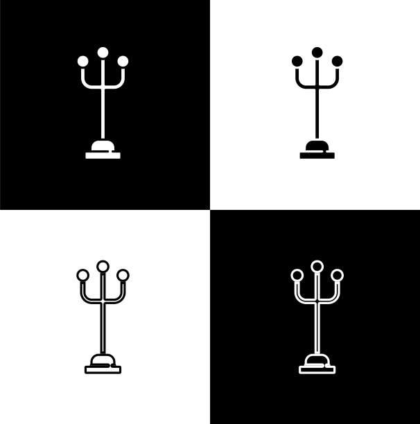 将衣架图标隔离在黑色和白色图片下载