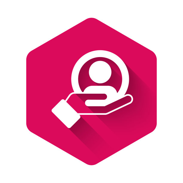 白色的手为搜索一个人的图标隔离与图片下载