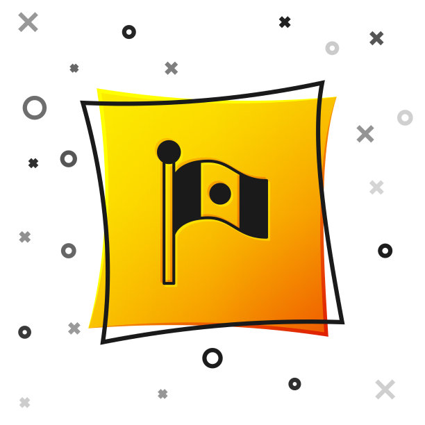 黑色墨西哥国旗上的旗杆图标孤立了起来图片下载