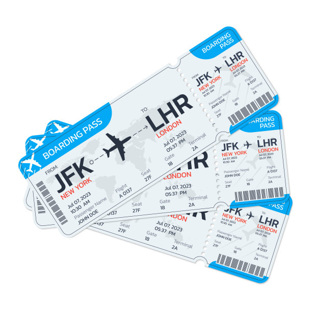 飞机票。飞机登机牌。飞机旅行的概念。机票设计。矢量插图。图片下载