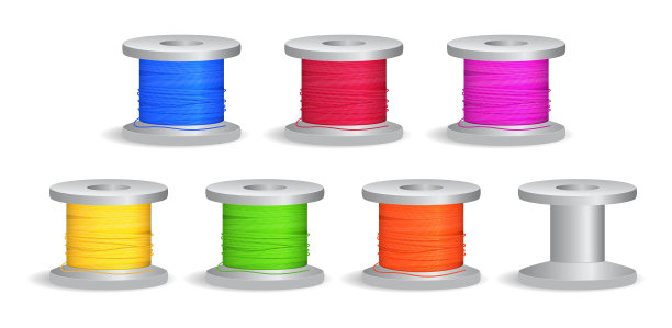 一套现实的缝纫用品剪裁。每股收益向量图片下载