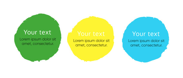 手绘的颜色印迹飞溅集设计图片下载