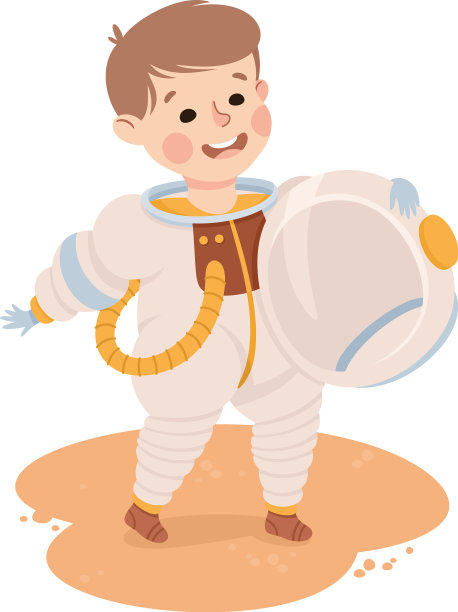 穿着太空服的小男孩是宇航员图片下载